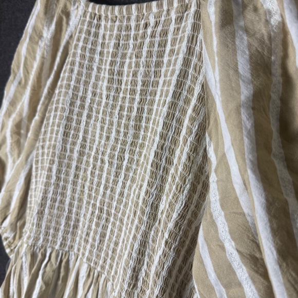 Old Navy Womens L Wrap maxi Dress Puff Sleeve Smocked peasant cottage smock - Picture 5 of 7